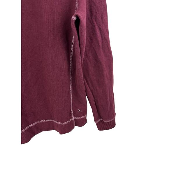 Eddie Bauer Men’s Pullover 1/4 Zip Mock Neck Burgundy Medium Cotton Sweatshirt - Picture 3 of 12